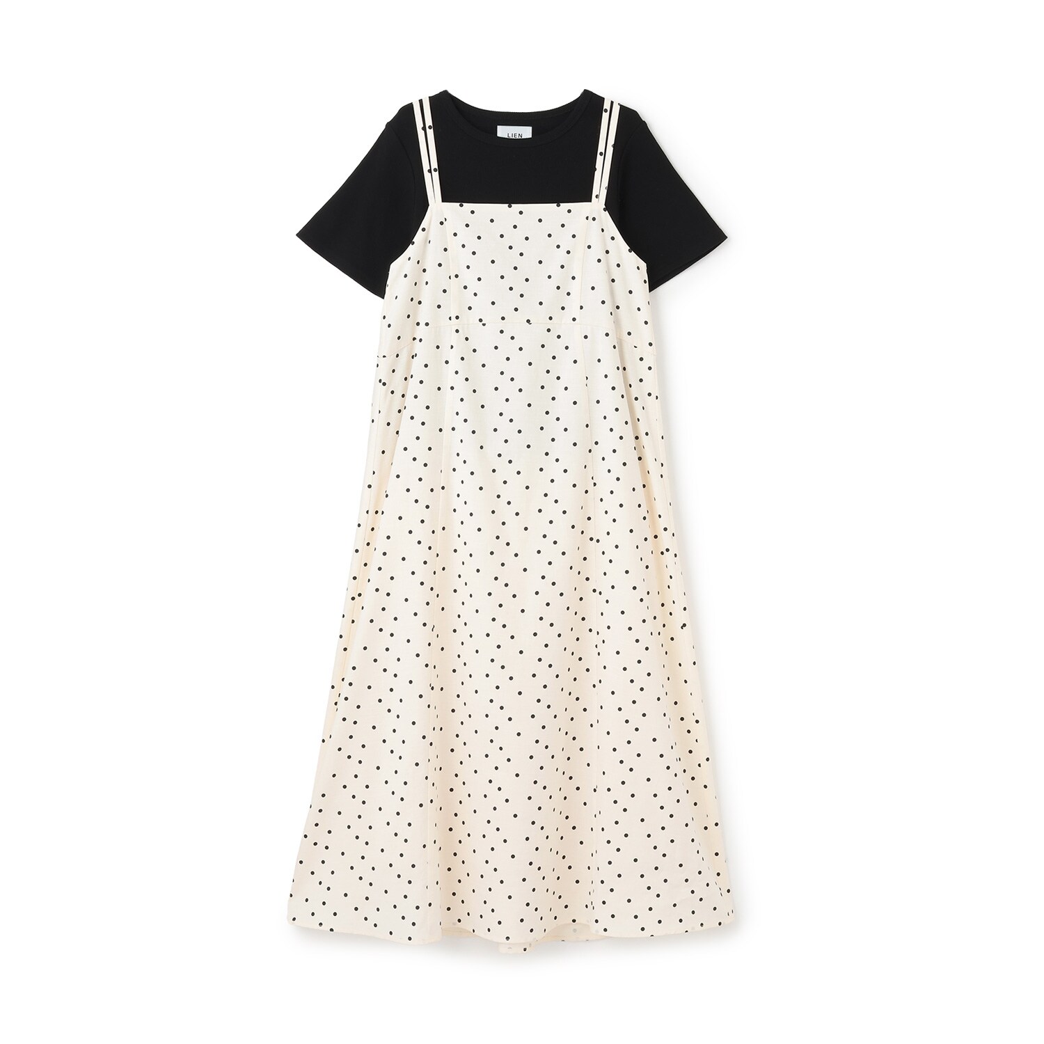 【リンク】ドット柄キャミワンピース+インナーセット