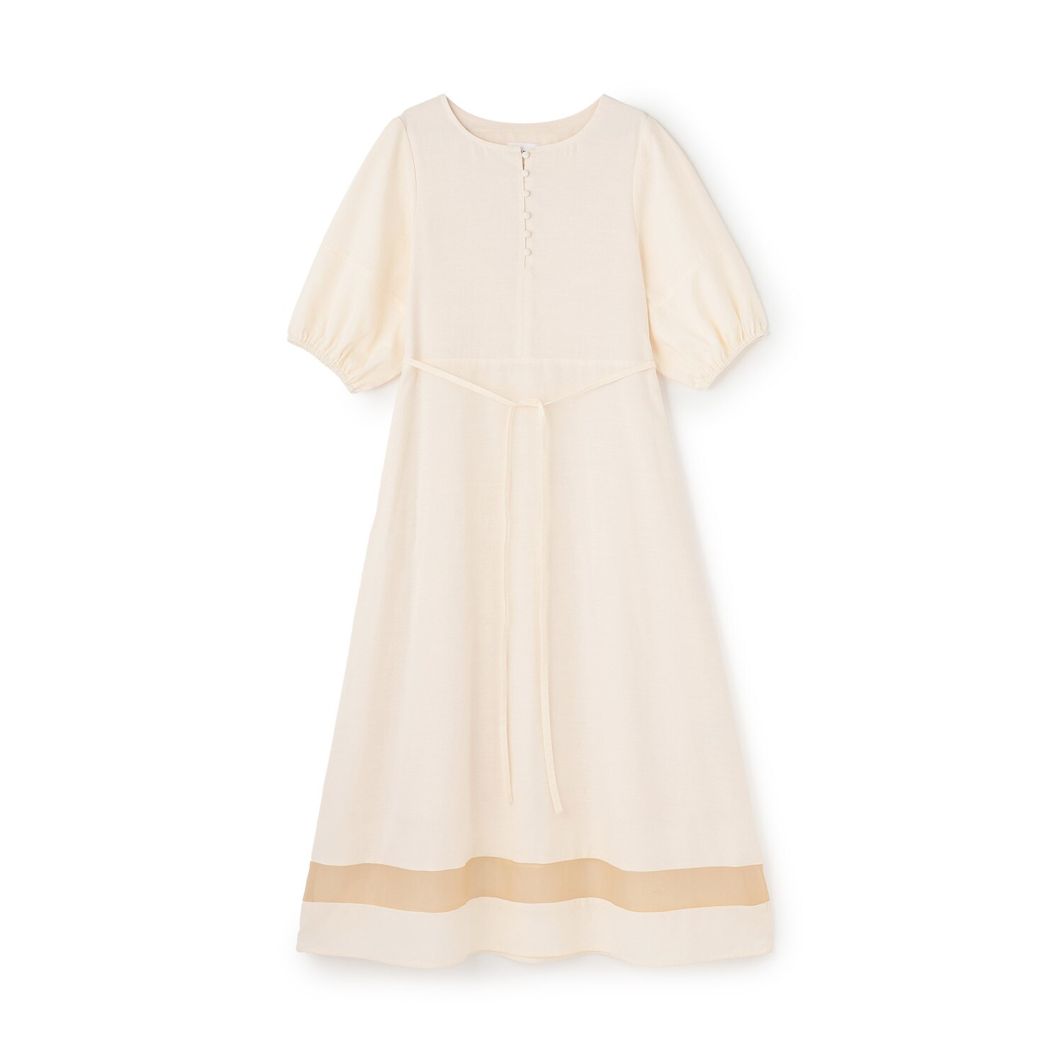 ボリュームスリーブAラインワンピース