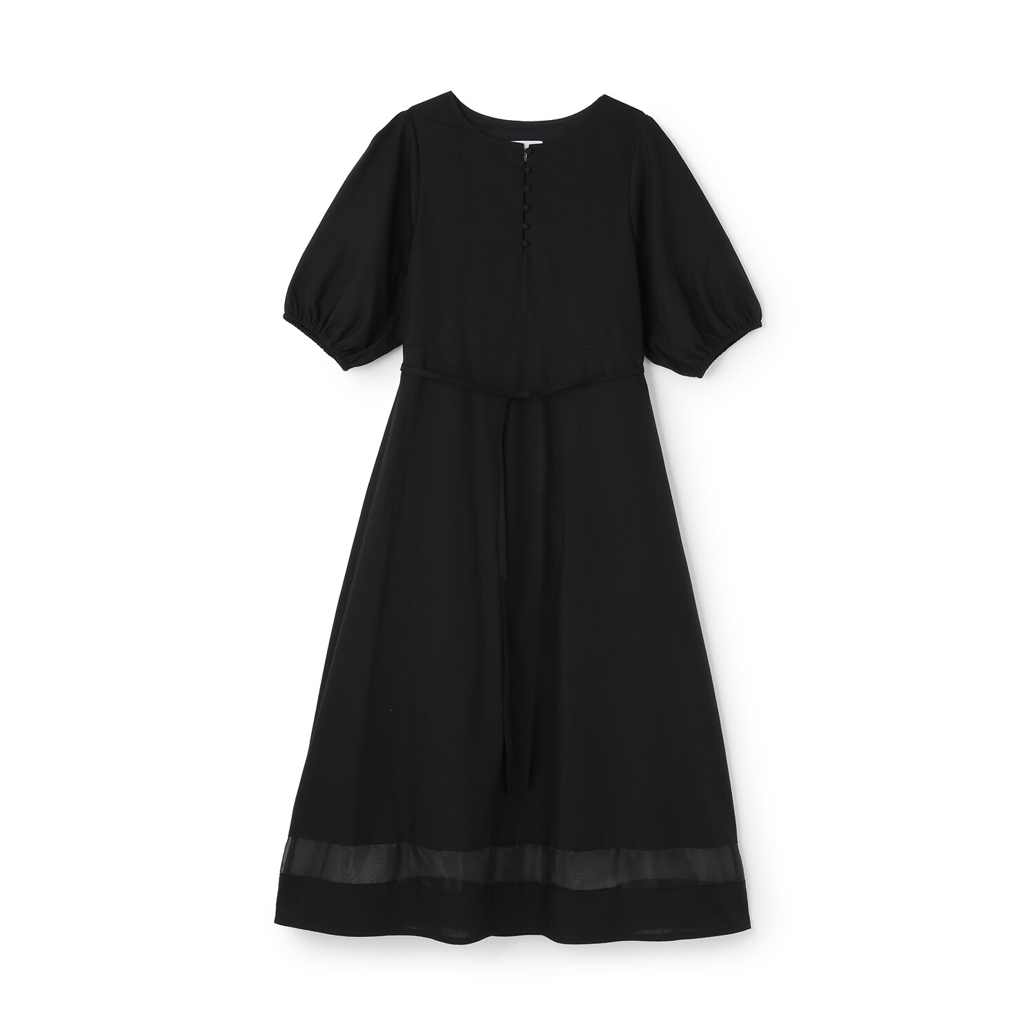 ボリュームスリーブAラインワンピース