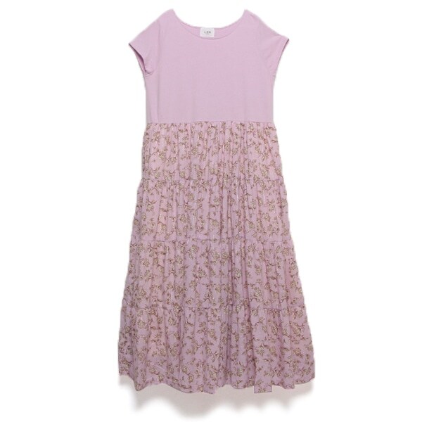 花柄ティアードワンピース