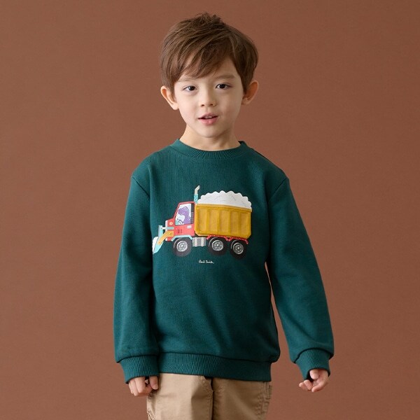 除雪カー ギミック裏毛プルオーバー