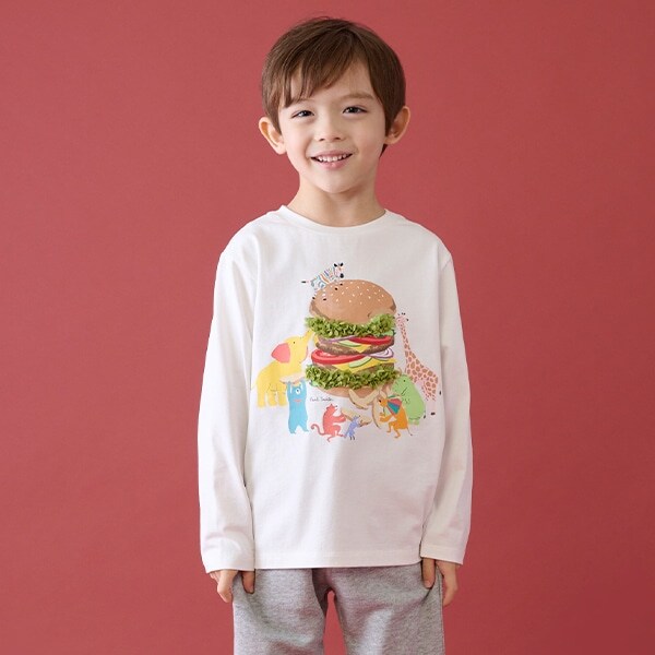 アニマルハンバーガー長袖Tシャツ