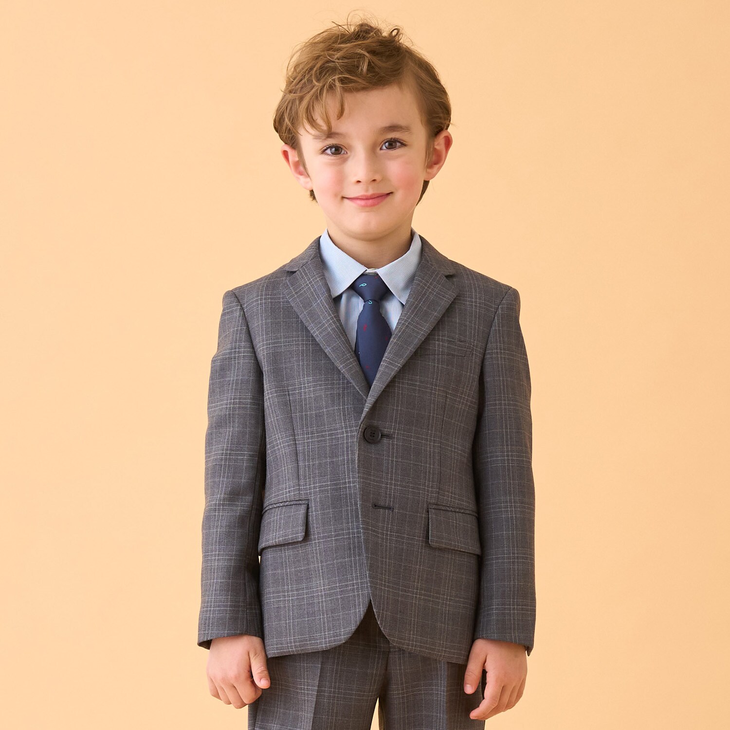 ウール2Bグレーチェックジャケット