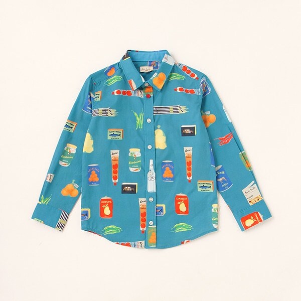 キッズ パッケージ総柄長袖シャツ