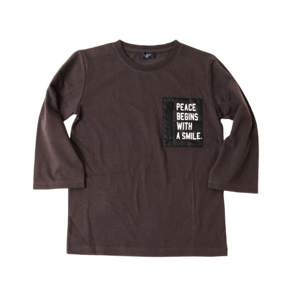 天竺・抗菌防臭加工ポケットプリント7分袖Tシャツ