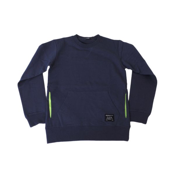 ミニ裏毛・配色ポケットトレーナー