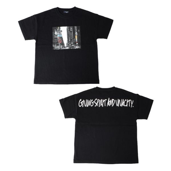 OE天竺・抗菌防臭加工ドロップショルダーフォトプリント半袖Tシャツ