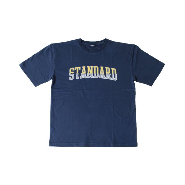 スエード天竺・ドロップショルダーロゴプリント5分袖Tシャツ