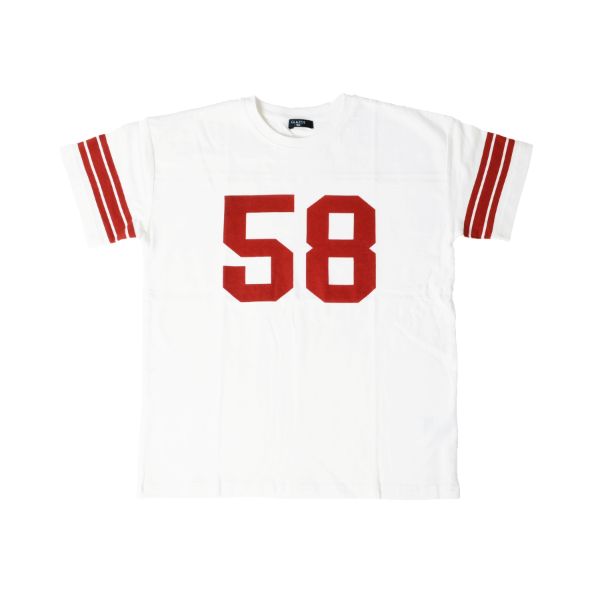 スエード天竺・ドロップショルダーナンバリングプリント半袖Tシャツ