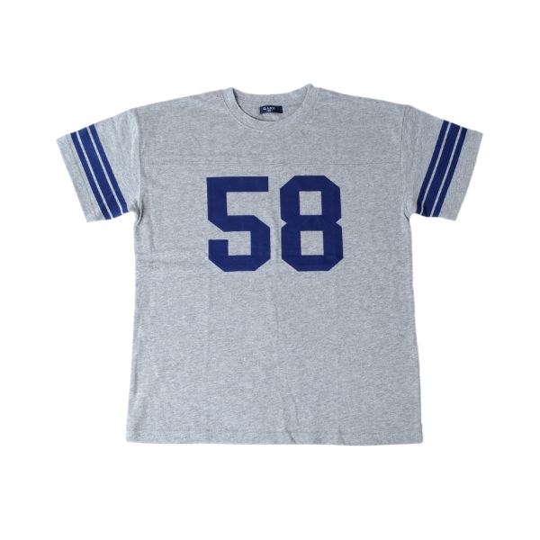 スエード天竺・ドロップショルダーナンバリングプリント半袖Tシャツ