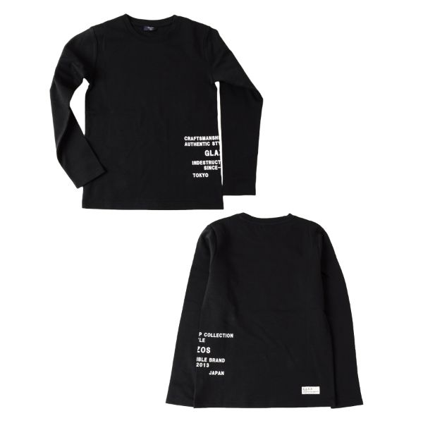 スムース・サイドロゴプリント長袖Tシャツ