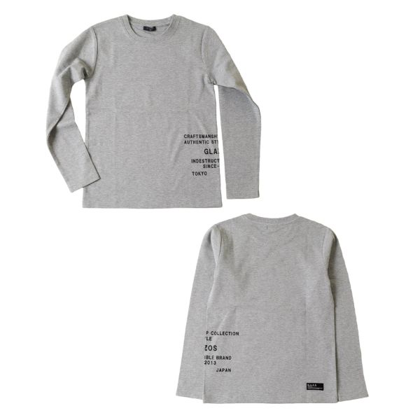 スムース・サイドロゴプリント長袖Tシャツ