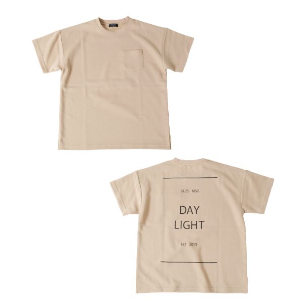 【大人向けサイズあり】ダブルフェイス・ドロップショルダーバックロゴプリント半袖Tシャツ