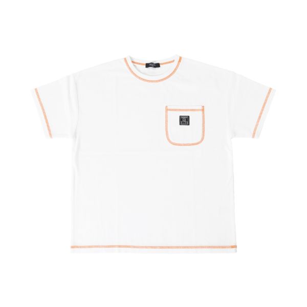 【大人向けサイズあり】天竺・接触冷感ドロップショルダー配色ステッチ半袖Tシャツ