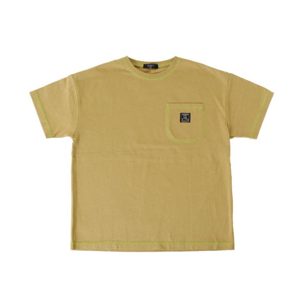 【大人向けサイズあり】天竺・接触冷感ドロップショルダー配色ステッチ半袖Tシャツ