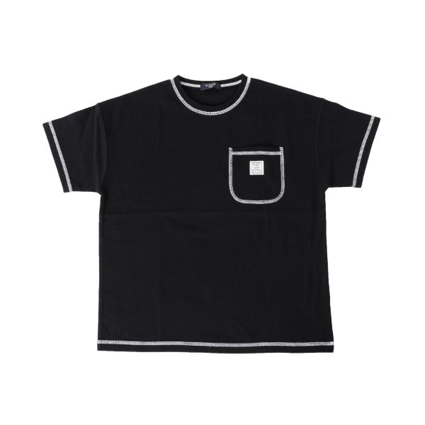 【大人向けサイズあり】天竺・接触冷感ドロップショルダー配色ステッチ半袖Tシャツ