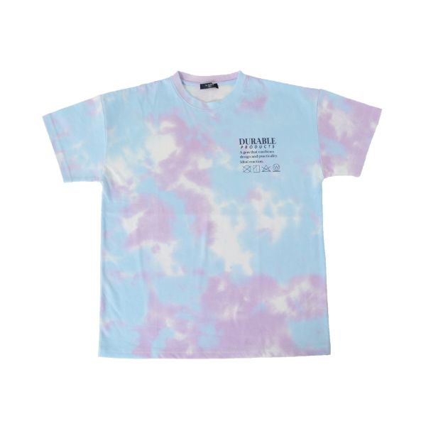 天竺・ドロップショルダータイダイプリント半袖Tシャツ