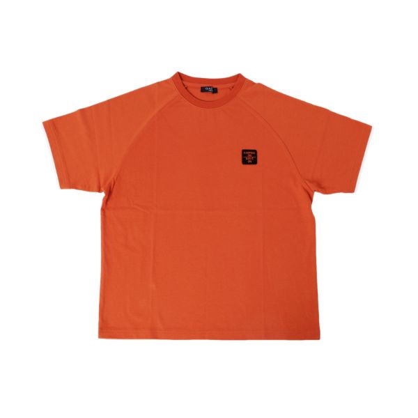 天竺・ドロップショルダーラグラン刺繍半袖Tシャツ