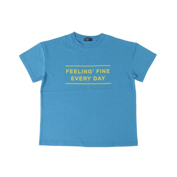 天竺・ドロップショルダーネオンカラーロゴ半袖Tシャツ