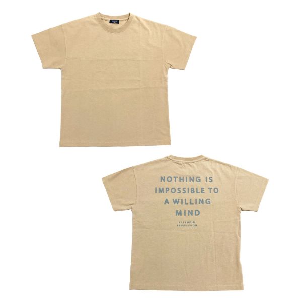 OE天竺・接触冷感ドロップショルダーバックロゴフットボール半袖Tシャツ