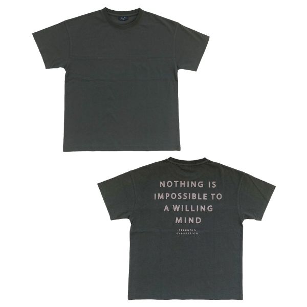 OE天竺・接触冷感ドロップショルダーバックロゴフットボール半袖Tシャツ