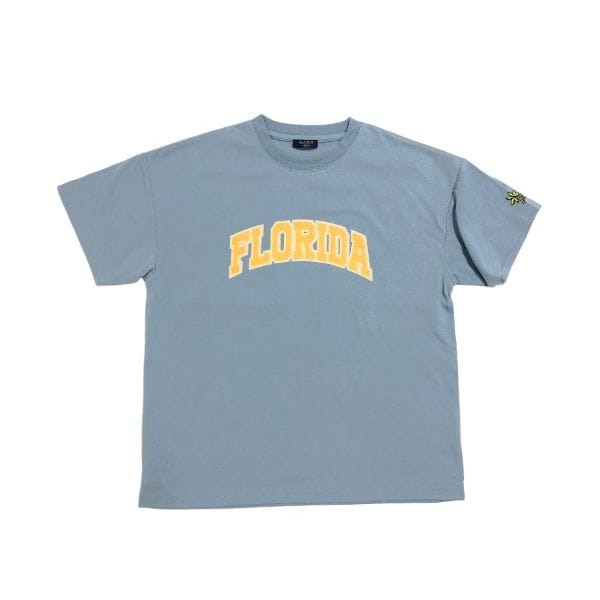 天竺・接触冷感ドロップショルダー袖刺繍入りシティロゴ半袖Tシャツ