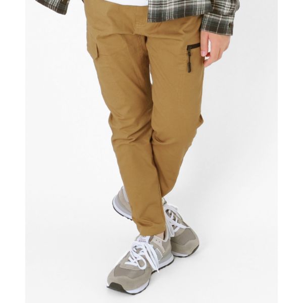 [テーパード]ツイルストレッチ・カーゴ＆ファスナーデザインパンツ