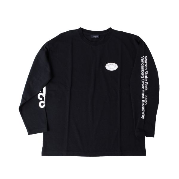 天竺・ドロップショルダースリーブプリント長袖Tシャツ
