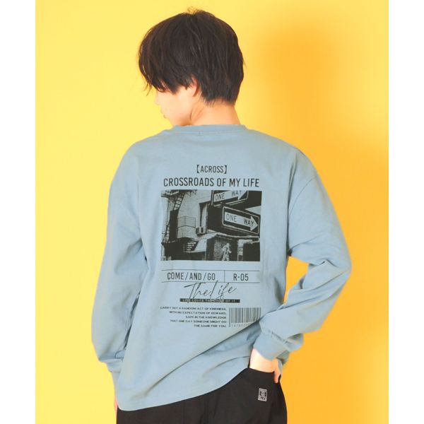 天竺・アソートプリント袖リブ長袖Ｔシャツ