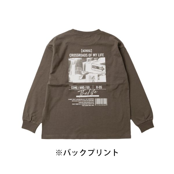 天竺・アソートプリント袖リブ長袖Ｔシャツ