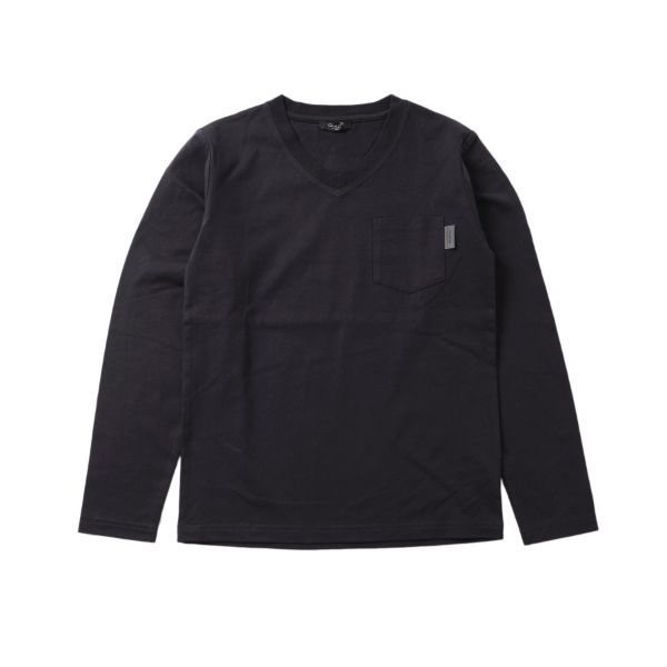 タフ天竺・Ｖネックリフレクトネーム付ポケット長袖Ｔシャツ