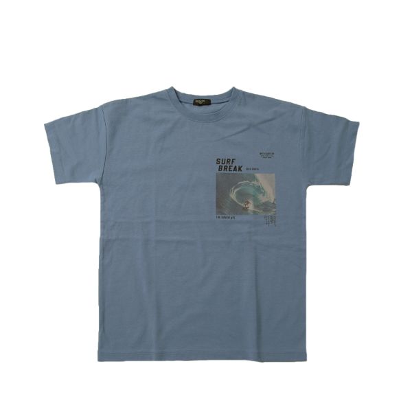 【大人向けサイズあり】OE天竺・ドロップショルダーミニフォトプリント半袖Tシャツ