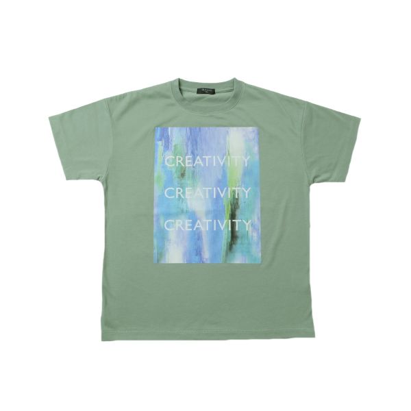 【大人向けサイズあり】天竺・ドロップショルダーフォトプリント半袖Tシャツ