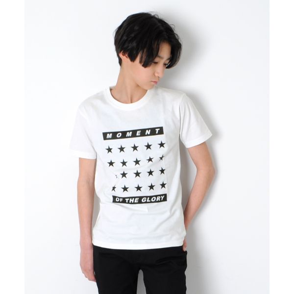 【大人向けサイズあり】天竺・スターＢＯＸプリント半袖Tシャツ