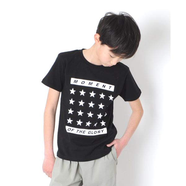 【大人向けサイズあり】天竺・スターＢＯＸプリント半袖Tシャツ
