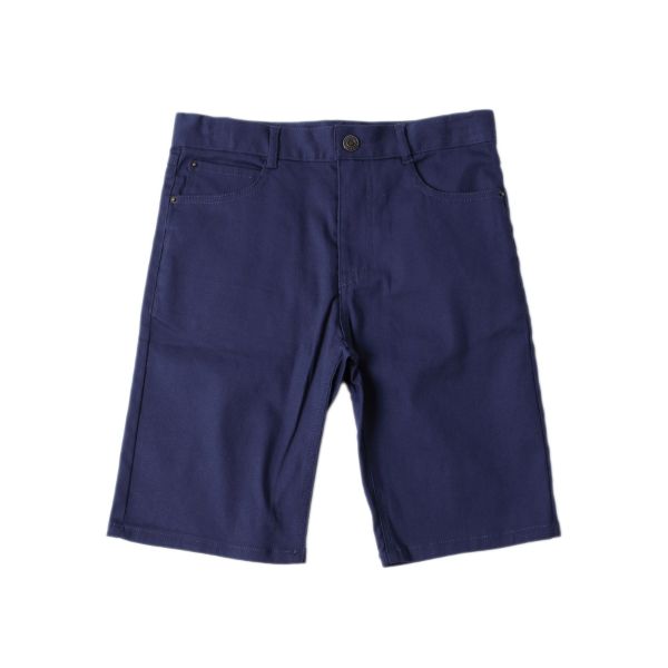 【大人向けサイズあり】ツイルストレッチ・5ポケットハーフパンツ