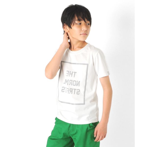 【大人向けサイズあり】機能天竺・接触冷感リフレクトBOXロゴプリント半袖Tシャツ