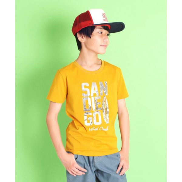 【大人向けサイズあり】機能天竺・接触冷感ビッグロゴフォトプリント半袖Tシャツ