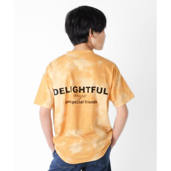 天竺・接触冷感ドロップショルダータイダイロゴプリント半袖Ｔシャツ【セットアップ対応】