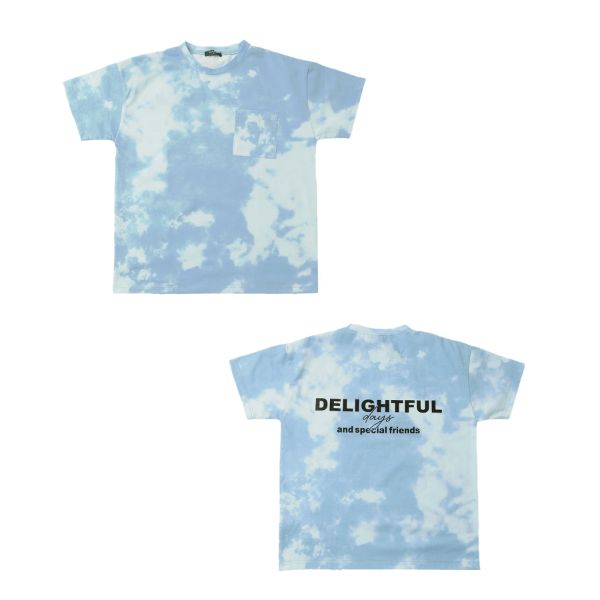 天竺・接触冷感ドロップショルダータイダイロゴプリント半袖Ｔシャツ【セットアップ対応】