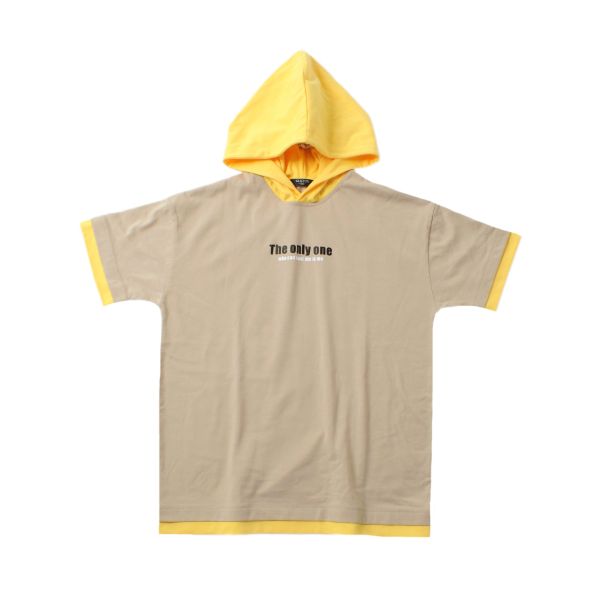 【販売不可】天竺・接触冷感ドロップショルダーレイヤードTパーカー