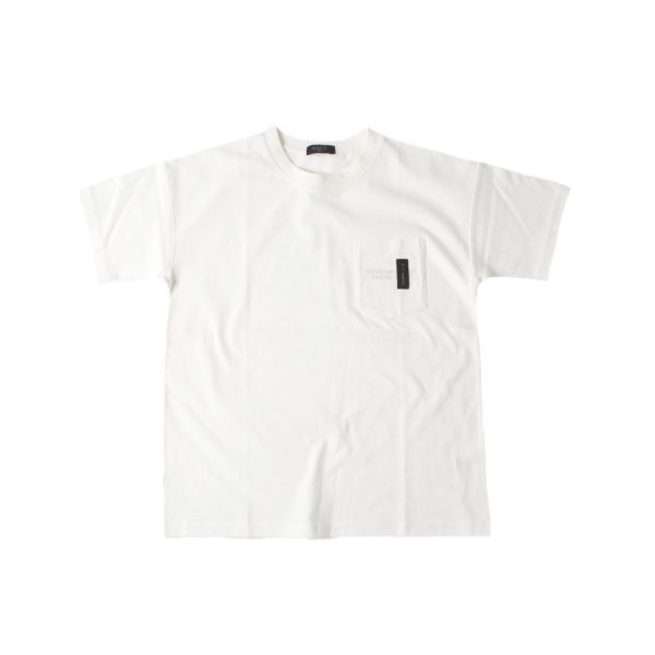 天竺・ドロップショルダーネームポケット半袖Tシャツ