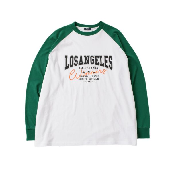 ロゴプリントラグランTシャツビッグシルエット