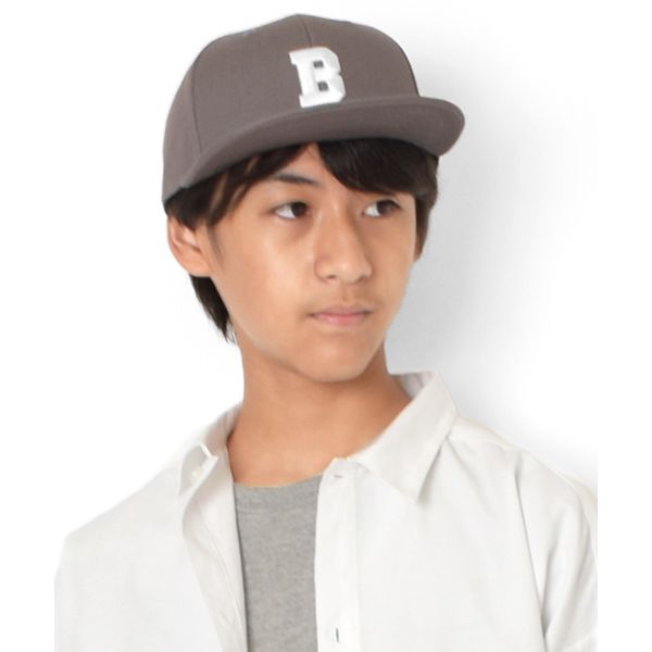 【大人向けサイズあり】ツイル・刺繍入りストレートバイザーキャップ