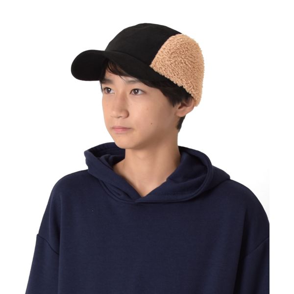 【大人向けサイズあり】コーデュロイ・ボア付きキャップ