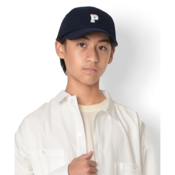 【大人向けサイズあり】ツイル・刺繍入りカーブバイザーキャップ