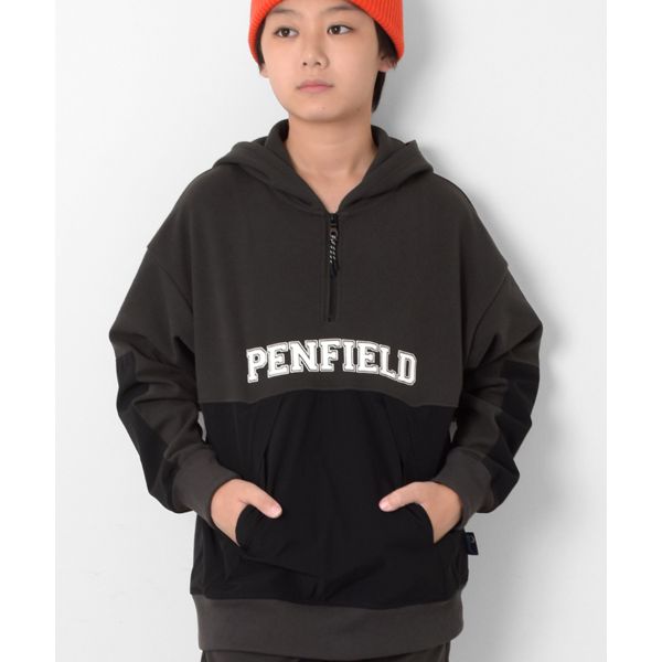 【大人向けサイズあり】【penfield】マイクロフリース・ハーフジップパーカー