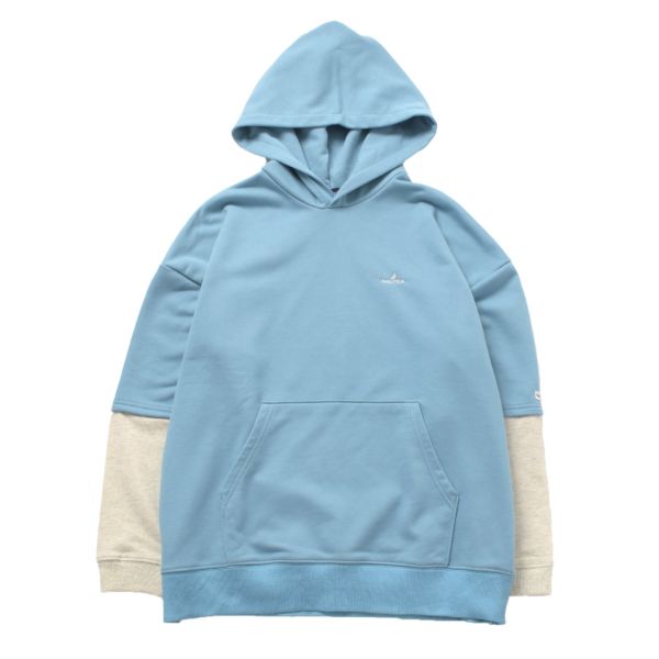 【大人向けサイズあり】【NAUTICA】袖レイヤードパーカー