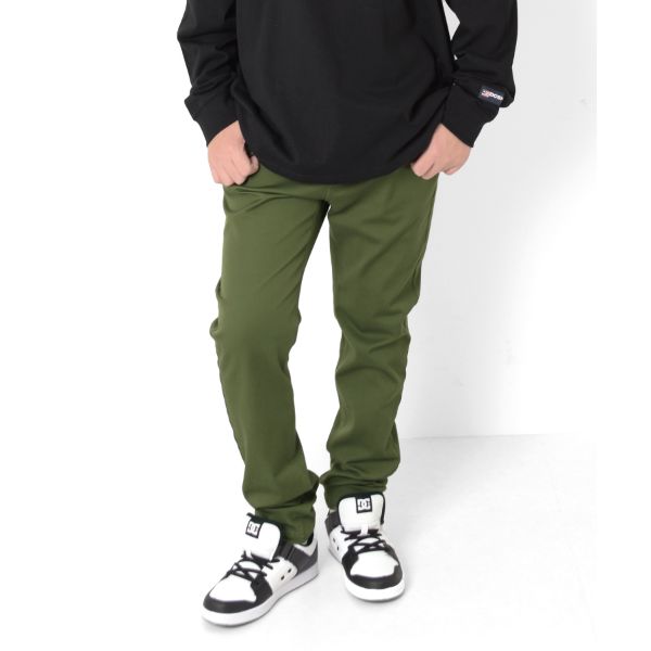 【大人向けサイズあり】【ラクパン】TCカラーツイル・スリムパンツ