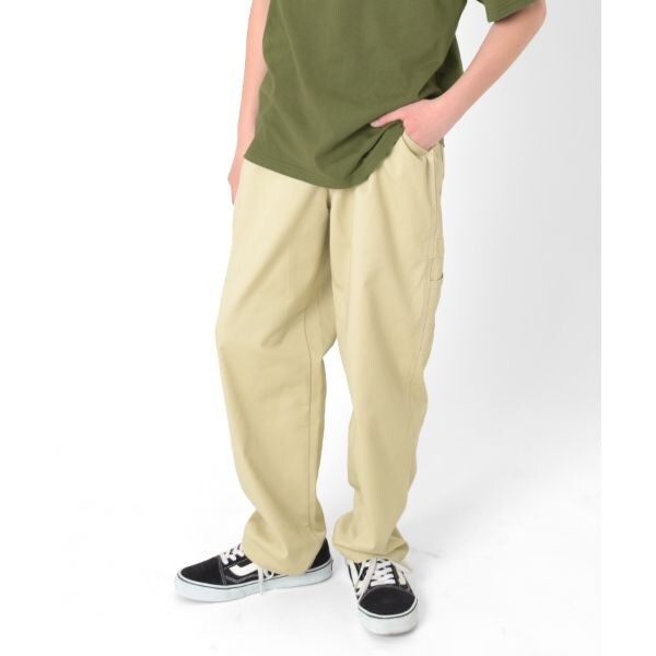 【大人向けサイズあり】【ラクパン】[ワイドテーパード]TCカラーツイル・ペインターパンツ